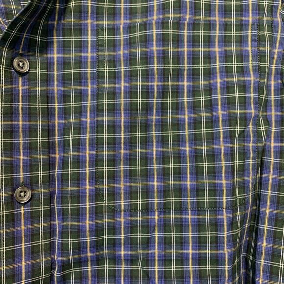 Eddie Bauer Green and Blue Plaid Dress Shirt - Picture 4 of 4